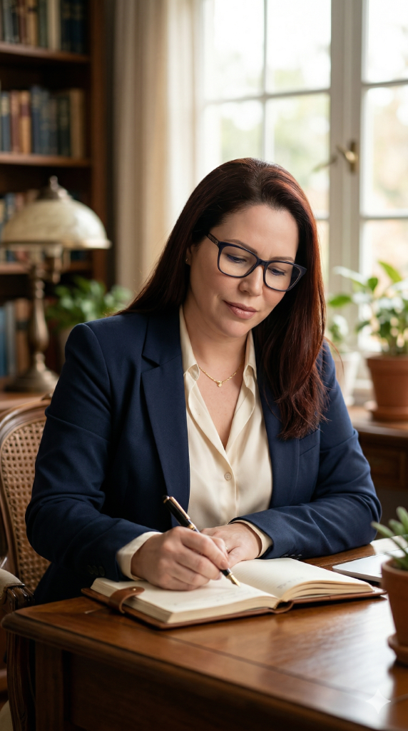 Sergiana Helmer escrevendo